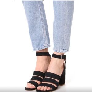 Madewell Triple Strap Maria Black Sandal Heels 8